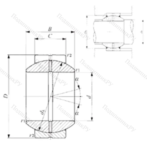 Подшипник скольжения сферический GE 80GS от производителя  IKO