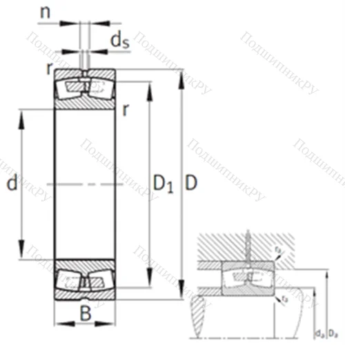 Подшипник роликовый радиальный самоцентрирующийся 24044-B-K 30-MB
