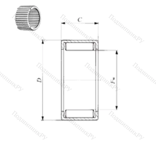 Подшипник игольчатый радиальный YB 108