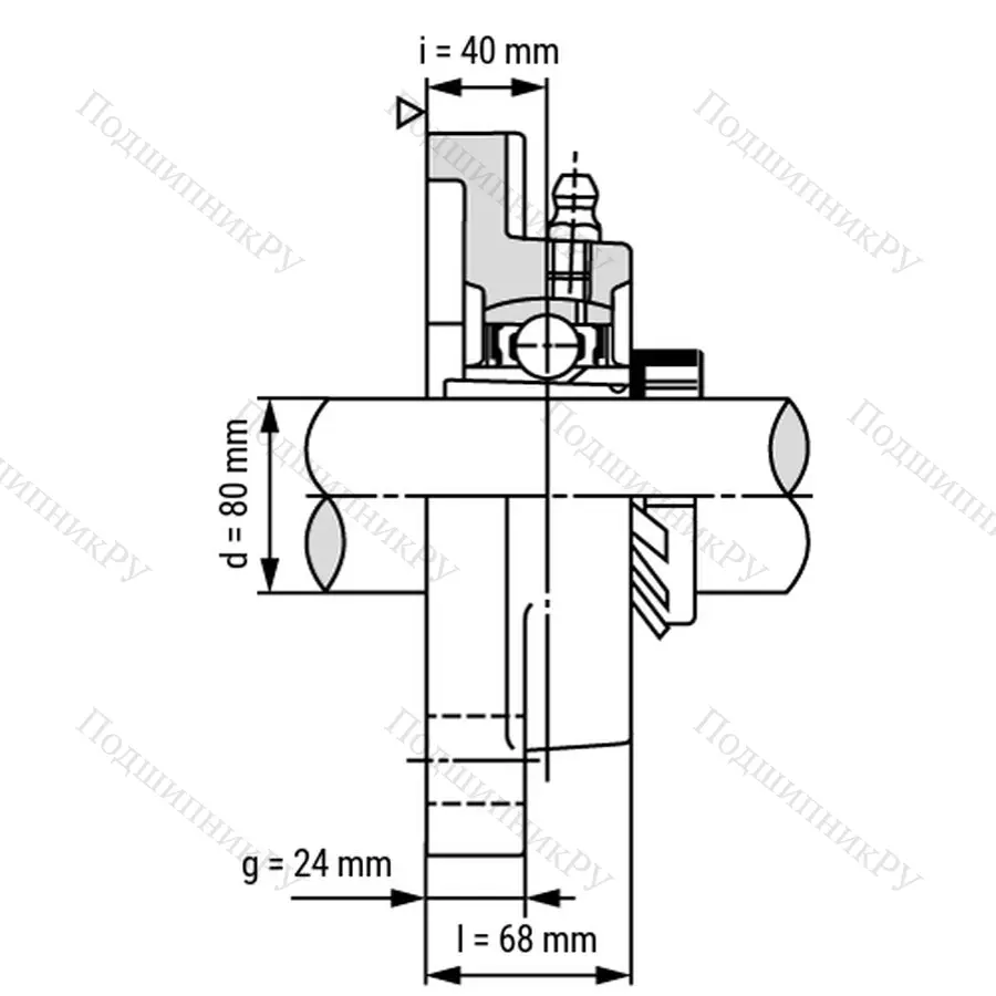 Подшипниковый узел UKF 218+H 2318 - Вал: 80 мм