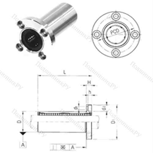 Подшипник шариковый линейный LMF 16LUU
