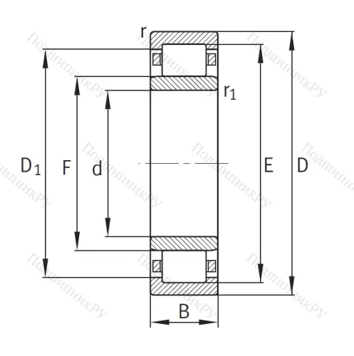 Роликовый цилиндрический подшипник NU 2213 E XL TVP 2 от производителя  FAG Роликовый цилиндрический подшипник NU 2213 E XL TVP 2 от производителя  FAG