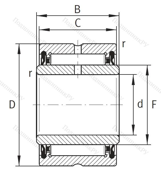 Игольчатый подшипник NA 4900 2RSR XL от производителя  INA
