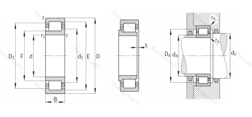 Роликовый цилиндрический подшипник NJ 2312 EM 1 C 3 от производителя  FAG