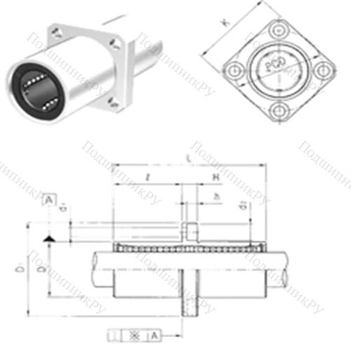 Подшипник шариковый линейный LMEKM 60