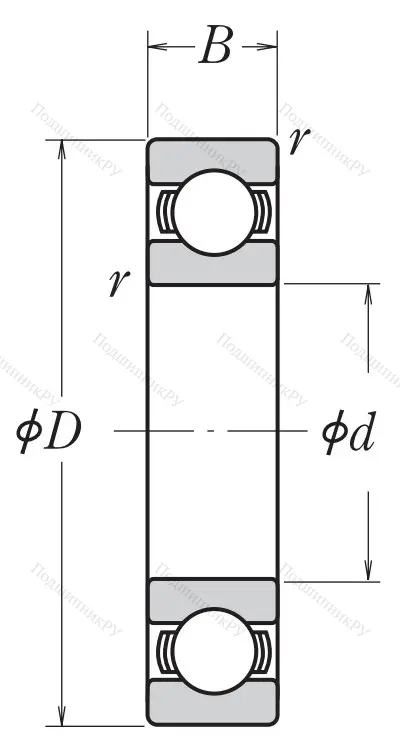 Однорядный шариковый подшипник 6034