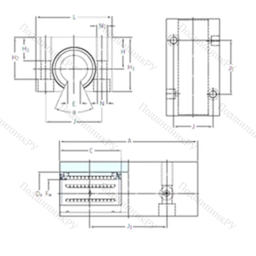 Подшипник шариковый линейный LTCF 50-2LS