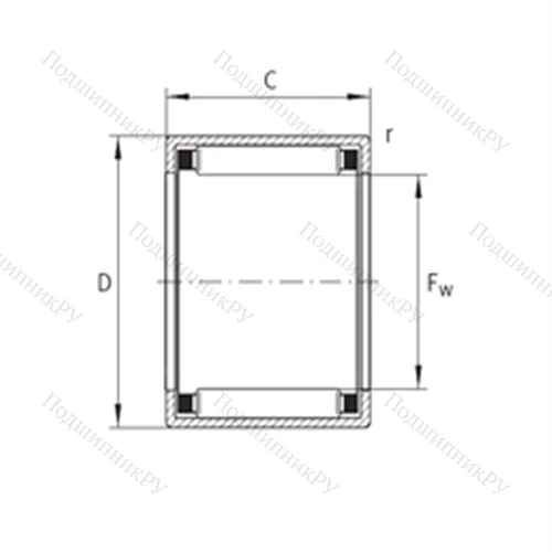 Подшипник игольчатый радиальный SCE 1816