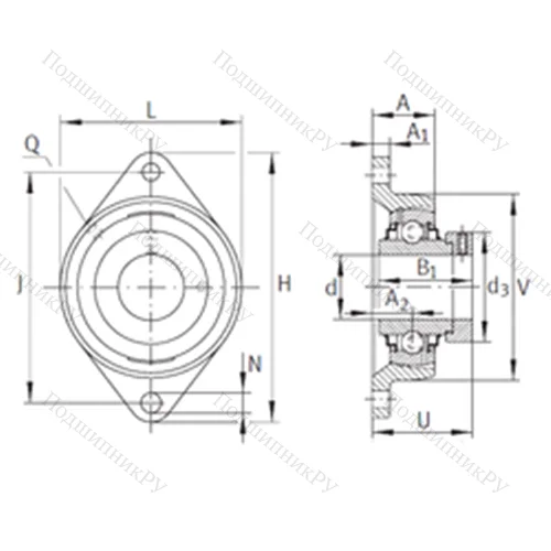 Подшипниковый узел шариковый радиальный RCJT 1-3/16
