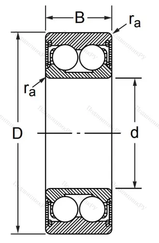 Радиально-упорный шариковый подшипник 3056208 2RS (3208 2RS) в Красноярске