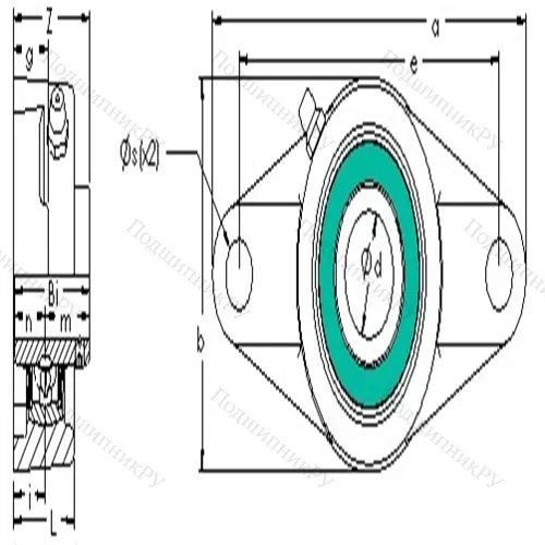 Подшипниковый узел, дюймовая серия UCFL 204-12 от производителя  AST