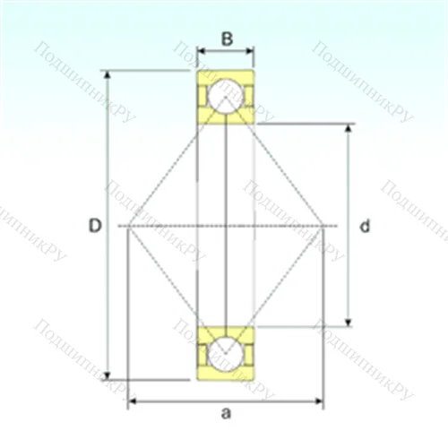 Подшипник шариковый радиально-упорный с четырёхточечным контактом QJ 1248