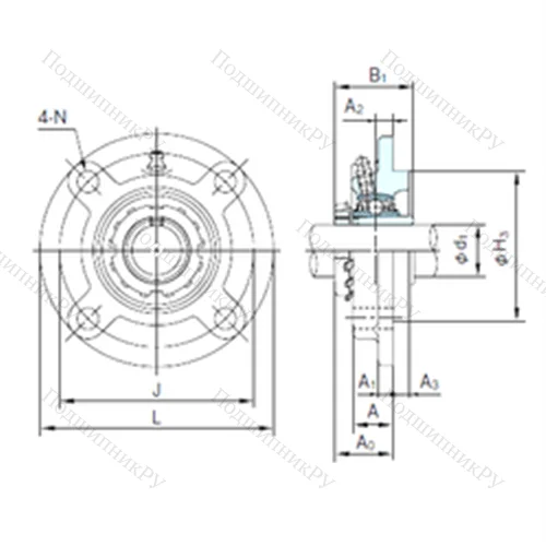 Подшипниковый узел шариковый радиальный UKFC 216+H 2316