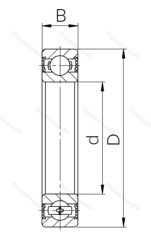 Шариковый однорядный подшипник 1000803 2RS (61803 2RS) в Красноярске