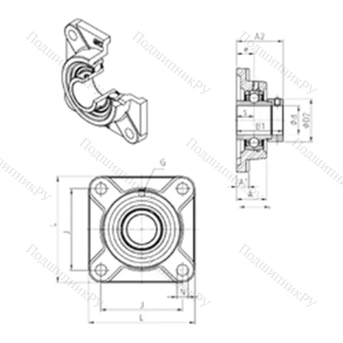 Подшипниковый узел шариковый радиальный EXF 206