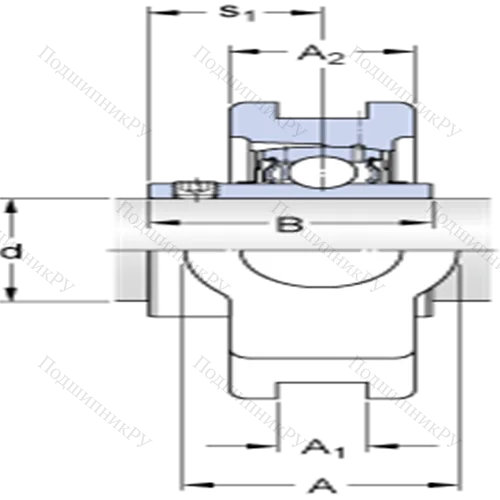 Натяжные подшипниковые узлы типа Y (литой корпус, крепление стопорными винтами) TUJ 30 TF