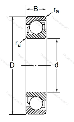 Радиально-упорный шариковый подшипник 7311 B/DB (266311 ГОСТ) в Красноярске