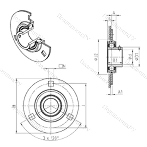 Подшипниковый узел шариковый радиальный USPF 205