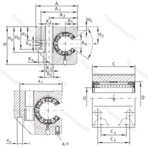 Подшипник шариковый линейный KGNCS 40 C-PP-AS