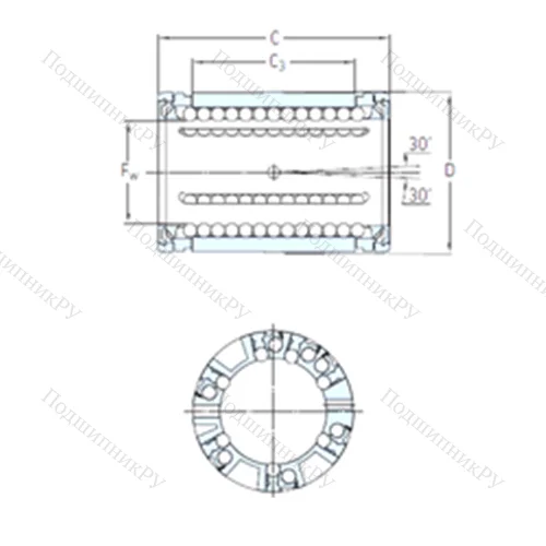 Подшипник шариковый линейный LBCD 40 A