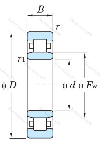 Роликовый цилиндрический подшипник NU 217 C 3 от производителя  KOYO Роликовый цилиндрический подшипник NU 217 C 3 от производителя  KOYO
