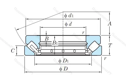 Упорный роликовый подшипник 29418 R FY от производителя  KOYO