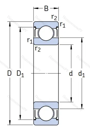 Однорядный шариковый подшипник 6315 2Z/C 3 от производителя  SKF Однорядный шариковый подшипник 6315 2Z/C 3 от производителя  SKF