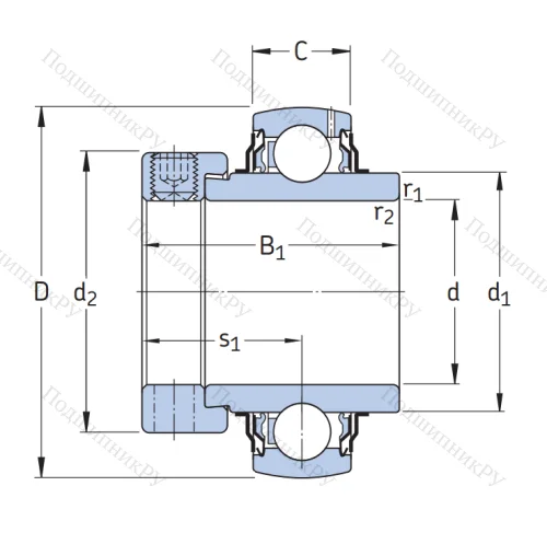 Корпусный подшипник YEL 212-2F в Красноярске