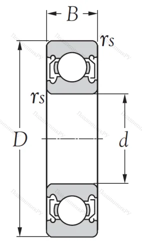 Однорядный шариковый подшипник R 12 ZZ от производителя  KSM