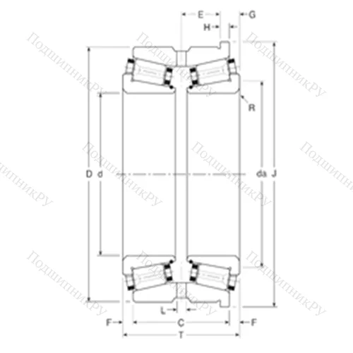 Подшипник роликовый радиально-упорный 80033X/80068H от производителя  Gamet Подшипник роликовый радиально-упорный 80033X/80068H от производителя  Gamet
