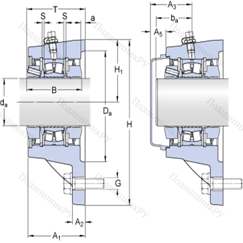Фланцевые роликоподшипниковые узлы ( ConCentra, для метрических валов) FYNT 40 L