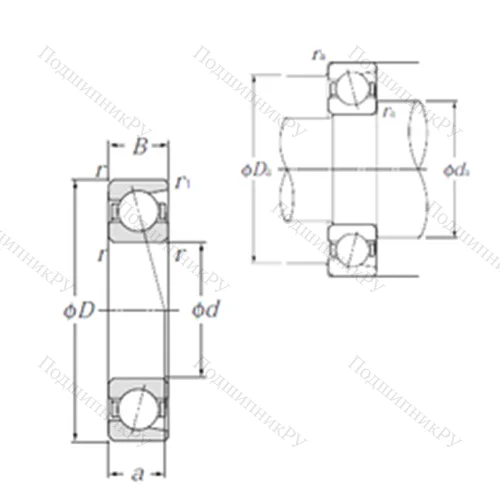 Подшипник шариковый радиально-упорный 7826C от производителя  NTN Подшипник шариковый радиально-упорный 7826C от производителя  NTN