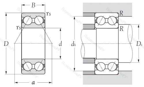 Двухрядный шариковый подшипник 5205 S от производителя  KSM