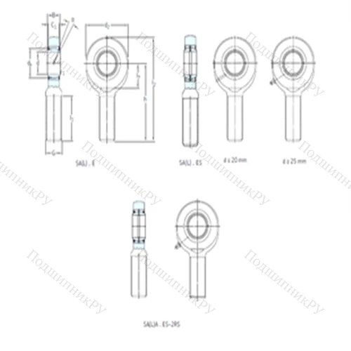Подшипник скольжения сферический SAA 45ES-2RS от производителя  SKF