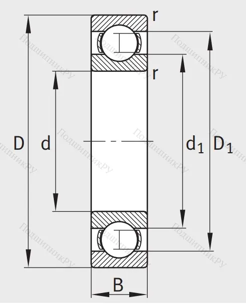 Однорядный шариковый подшипник 6224