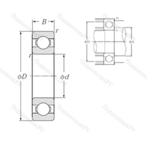 Подшипник шариковый радиальный 6902 от производителя  NTN Подшипник шариковый радиальный 6902 от производителя  NTN