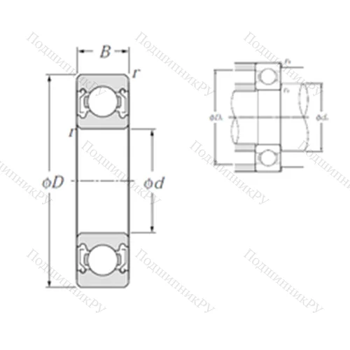 Подшипник шариковый радиальный 6806ZZ от производителя  NTN Подшипник шариковый радиальный 6806ZZ от производителя  NTN