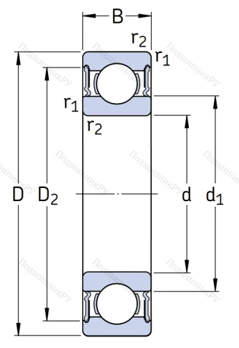 Шариковый однорядный подшипник 180201 (6201 2RS) в Красноярске