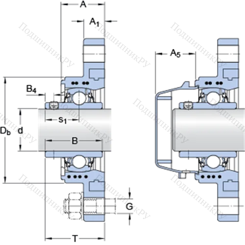 Фланцевые подшипниковые узлы типа Y (корпус типа Y-TECH, овальный фланец, крепление стопорными винтами)