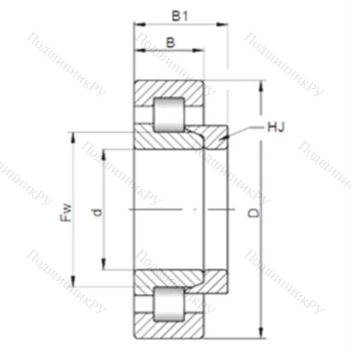 Подшипник роликовый радиальный NH 307 от производителя  ISO