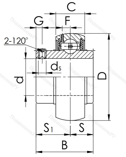 Корпусный подшипник UC 215 (480215 ) в Красноярске