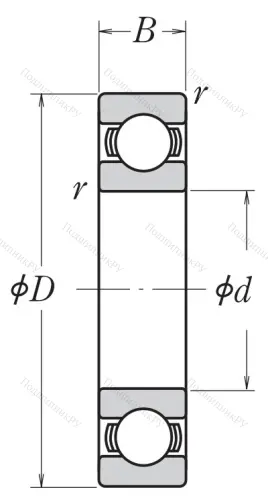 Однорядный шариковый подшипник 6222 CM от производителя  NSK