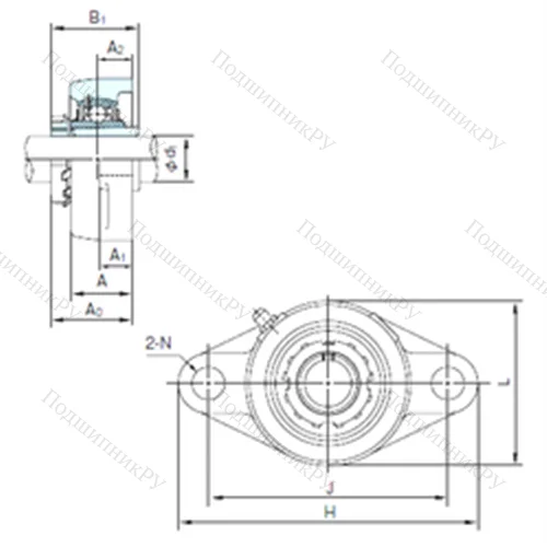 Подшипниковый узел шариковый радиальный UKFL 326+H 2326