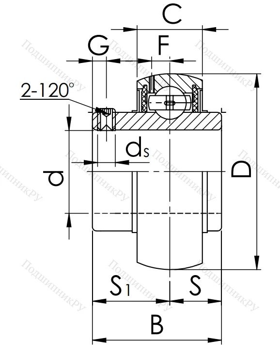 Корпусный подшипник UC 210 (480210 ГОСТ) в Красноярске