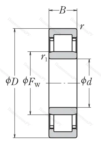 Роликовый цилиндрический подшипник NU 213 ET C 3 от производителя  NSK Роликовый цилиндрический подшипник NU 213 ET C 3 от производителя  NSK