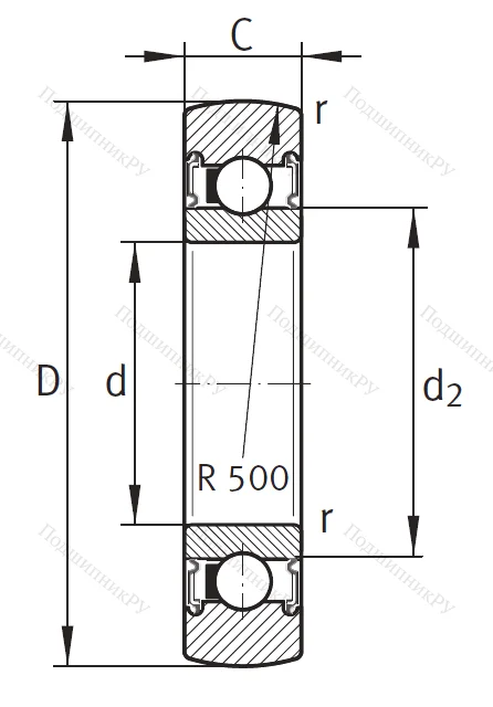 Подшипник LR 6000 2RSR