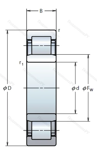 Роликовый цилиндрический подшипник NU 315 ET C 3 от производителя  NSK