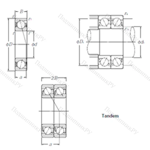 Подшипник шариковый радиально-упорный 7824CDT от производителя  CYSD Подшипник шариковый радиально-упорный 7824CDT от производителя  CYSD
