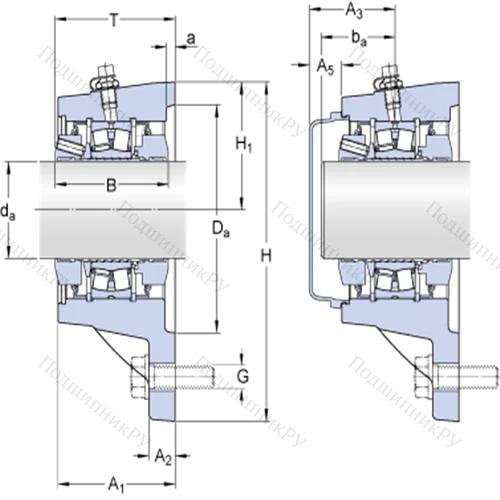 Фланцевые роликоподшипниковые узлы ( ConCentra, для метрических валов) FYNT 40 F