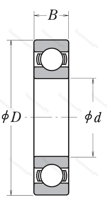 Однорядный шариковый подшипник 6208 C 3